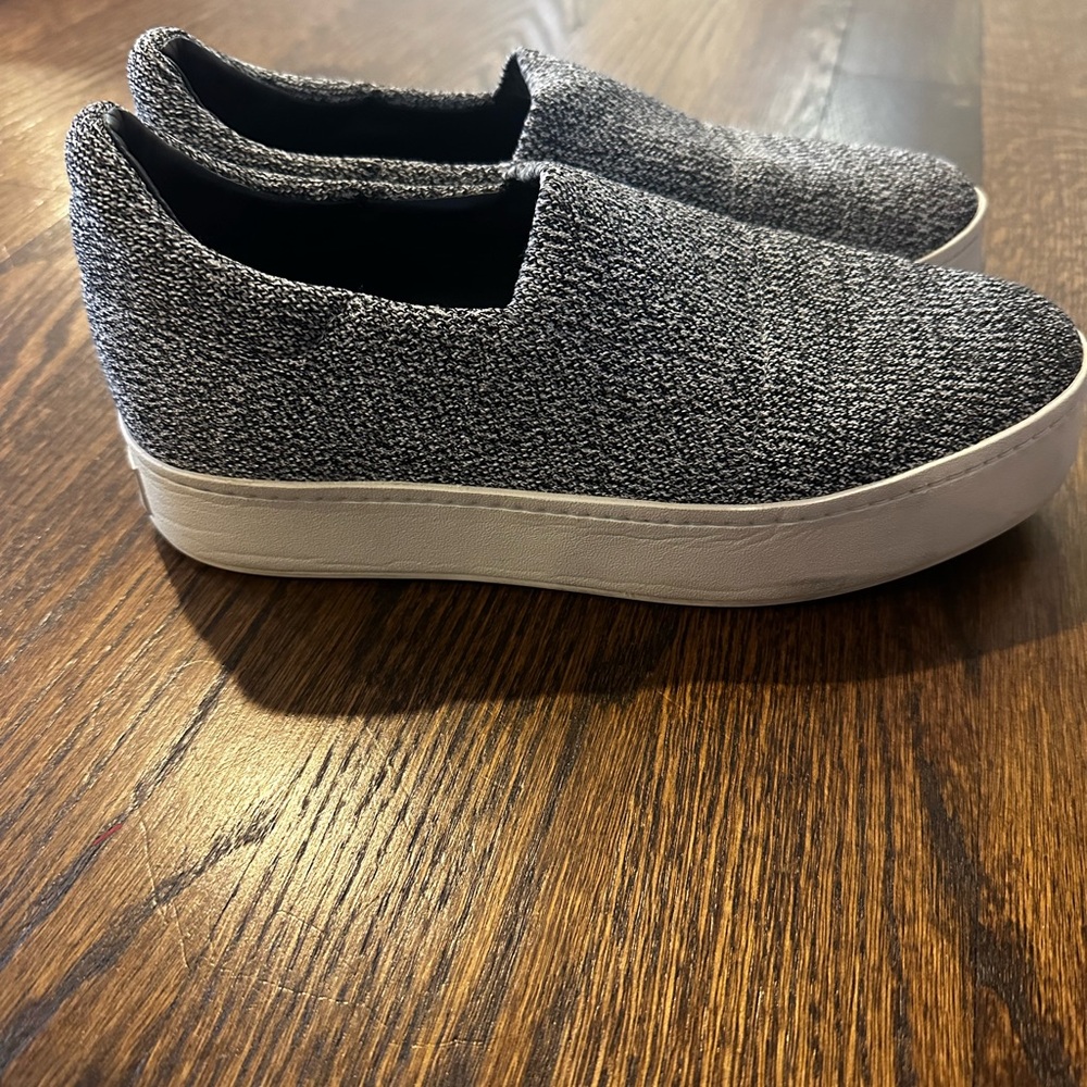 Vince Black and White Slip-On Sneakers